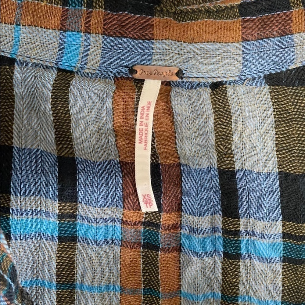 Free people magical plaid embroidered button up western - Picture 8 of 9